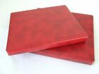 PAIR OF RED LUXURY PADDED MAROON 4 RING STAMP ALBUMS, EXCELLENT CONDITION