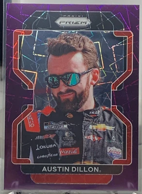 Austin Dillon 2022 Paninni Prizm #80 Purple Velocity 030/199 - Image 1 of 2