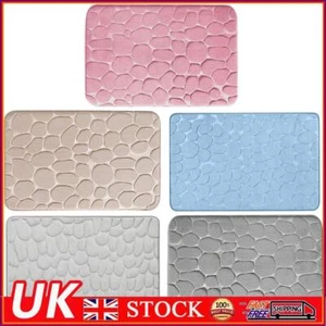 Cobblestone Embossed Bathroom Mat Water Absorbing Non-Slip Bathroom Accessories - Picture 1 of 13
