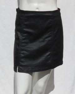 ADRIANO GOLDSCHMIED USA S 27 4 schwarz Kunstleder beschichtet Denim ADALINE Minirock - Bild 1 von 6