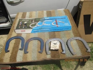 Champ Horseshoes 4 Shoes 2 Stakes Instructions Original Box Pitching Game VTG - Picture 1 of 7