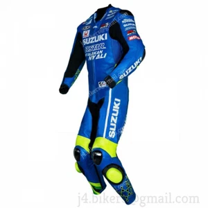SUZUKI ECSTAR Traje de Cuero para Motocicleta Carreras Motociclista Chaqueta de Cuero Pantalón - Imagen 1 de 4