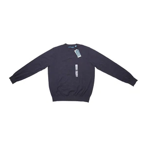 Perry Ellis Tech Knit Stitch Crewneck Sweatet Dark Sapphire Size L 2304 - Picture 1 of 2