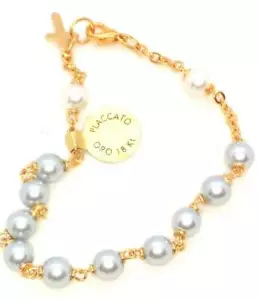 Pulsera italiana de cuentas italianas chapada en oro de 18 quilates hecha en Italia - Imagen 1 de 2