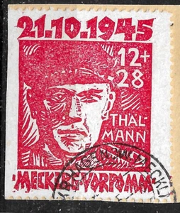 1945 Germany Soviet Zone (Allied)#22 Cut off cover Fascism Victim THALMANN USED - Picture 1 of 1