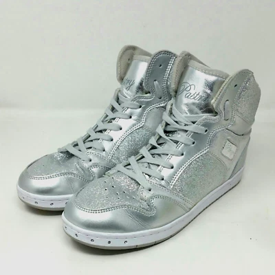 Tênis de dança feminino Pastry Glam Pie glitter cano alto prata tamanho 8 EUA - Imagem 1 de 4