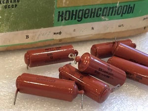 Lot of 7 МБГЦ-1 0.047uF 1000V +/-10% MBGC-1 Russian PIO Audio Caps NEW in box - Picture 1 of 6