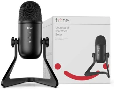 FIFINE K678 Microphone - Black Podcast Microphone for Recording Streaming - Image 1 of 4