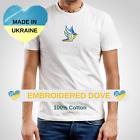 Gesticktes ukrainisches Hemd mit Friedenstaube für Männer.