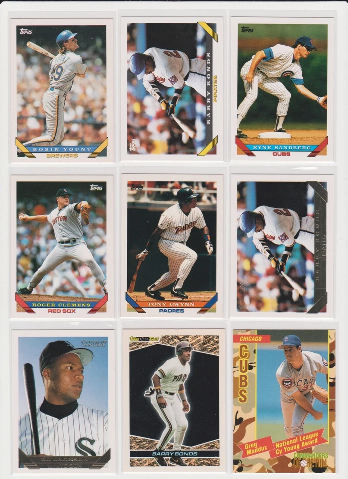 1993 Topps Baseball you pick base stars RC rookie inserts Hall of Famers NM - Image 1 of 1
