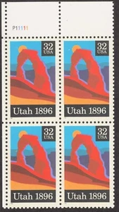 US #3024 32¢ Utah Statehood UL Plate Block 1996 MNH - Picture 1 of 1