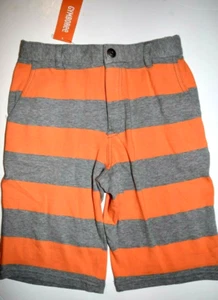 NWT GYMBOREE BOYS ROCK THE WAVES ORANGE GRAY STRIPED SHORTS SIZE 12 - Picture 1 of 2