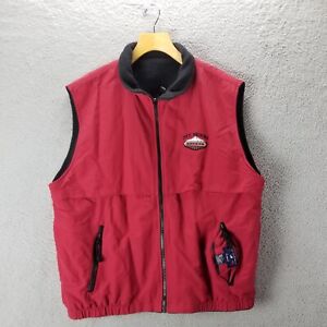 Mt. Hood Oregon Reversible Red /Black Fleece Ski Vest Adult Large Embroidered