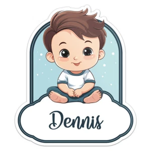 Brunet Baby Boy Dennis Name Car Bumper Sticker Vinyl Decal - Picture 1 of 5