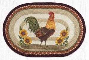 Rooster and Sunflowers Rug 20" x 30", Earth Rugs, Country Farmhouse - Picture 1 of 1