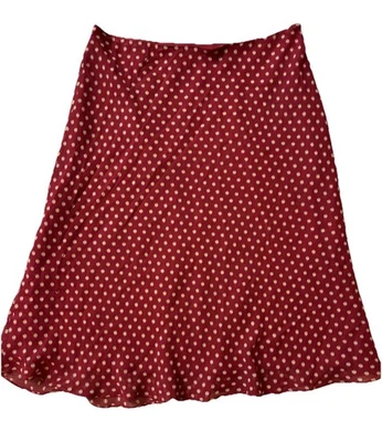 Falda acampanada forrada de seda a lunares granate talla 6 de Ann Taylor para mujer Foto 1 de 4