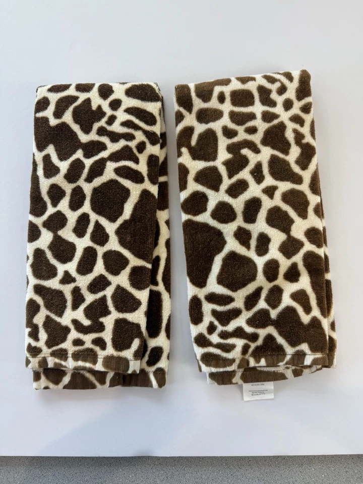 Mainstays 厨房 茶宾客长颈鹿印花 毛巾 棉 15.5x26" 2 包 — 第 1/4 张图片