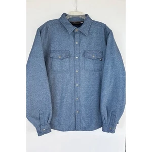 Marmot Insulated Snap Front Work Shirt Jacket Blue Mens Large Warm Thick Outdoor - Picture 1 of 17