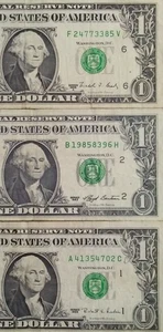 3 Piece Lot 1988-A/1993/1995 $1 FRN Web Notes! - Picture 1 of 4