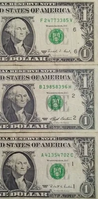 3 Piece Lot 1988-A/1993/1995 $1 FRN Web Notes! - Image 1 of 4