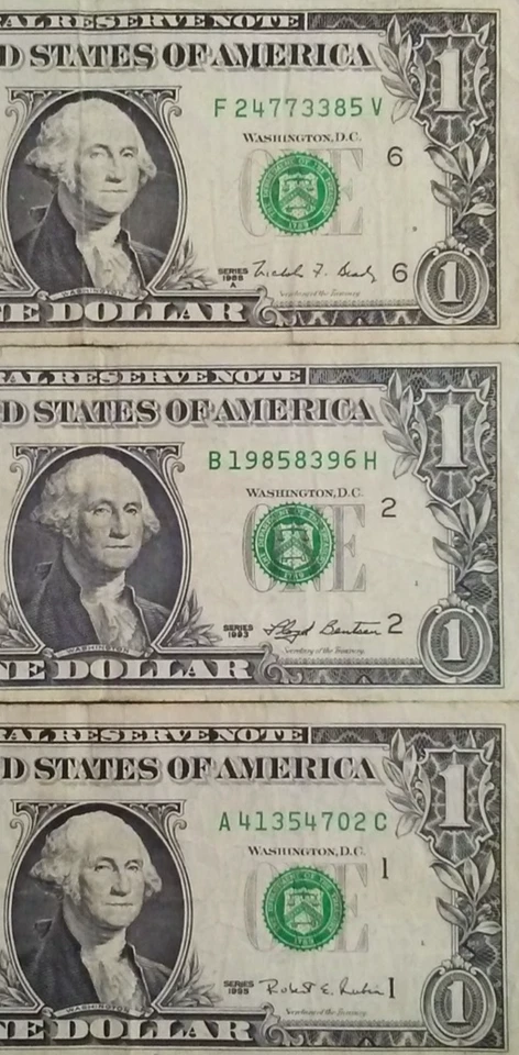 3 Piece Lot 1988-A/1993/1995 $1 FRN Web Notes! - Image 1 of 4