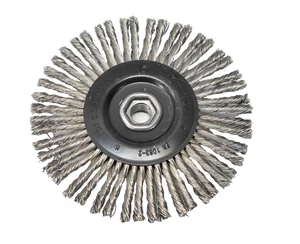 6 Zoll geknotete Edelstahl Draht Rad Bürste 12000 U/min Spinnrolle Gewinde 1/2 Zoll Kern - Bild 1 von 6