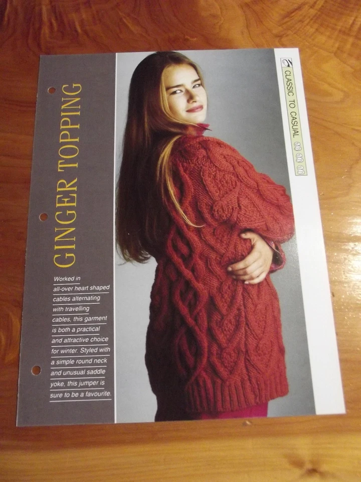 KNITTING PATTERN GINGER TOPPING CLASSIC TO CASUAL CREATIVE NEEDLES *GREAT* - Image 1 of 1
