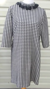 Designer Sara Campbell Kleid Gr. XL, USA Made, Hahnentritt, 3/4 Ärmel, Reißverschluss - Bild 1 von 7