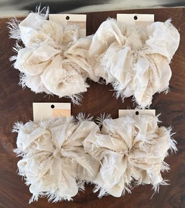4X KITSCH Brunch Scrunchie Blush Frayed Linen - Picture 1 of 4