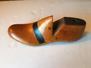 Vintage Wooden Shoe Last Belcher 10 W Safety T U.S With Black Stripe Single - Picture 1 of 9