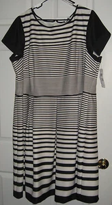 WOMEN'S DRESS - SANDRA DARREN - COLOR - BLACK-WHITE - SIZE - 24W - NEW WITH TAGS - Picture 1 of 2