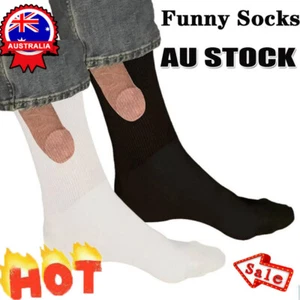 "Show Off" DICK/COCK/PENIS Socks for Mens NOVELTY JOKE FUNNY PRANK PRINTING FZ - Picture 1 of 18