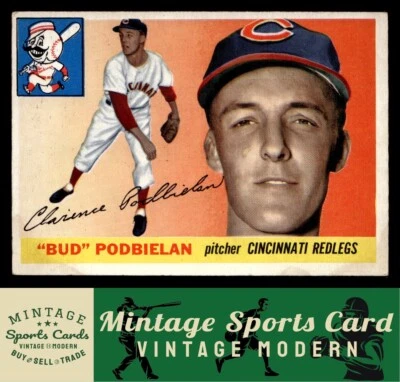 1955 Topps - Bud Podbielan - #153 Cincinnati Redlegs - Image 1 of 2