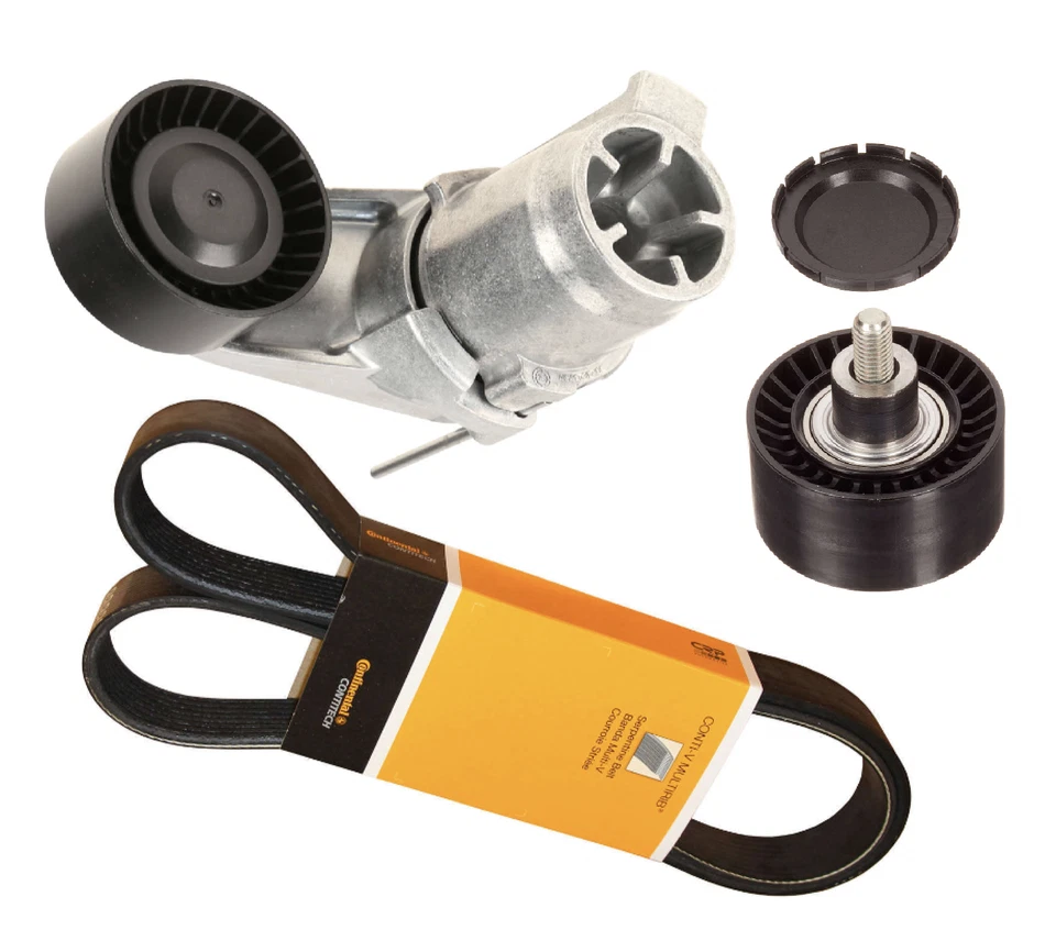 Drive Belt Kit with Tensioner Assembly + Idler Pulley for select BMW F30 F10 - Image 1 of 1