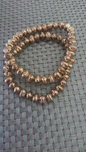 Set of 2 gold bread Stretch Elastic Bracelets Used - Picture 1 of 2