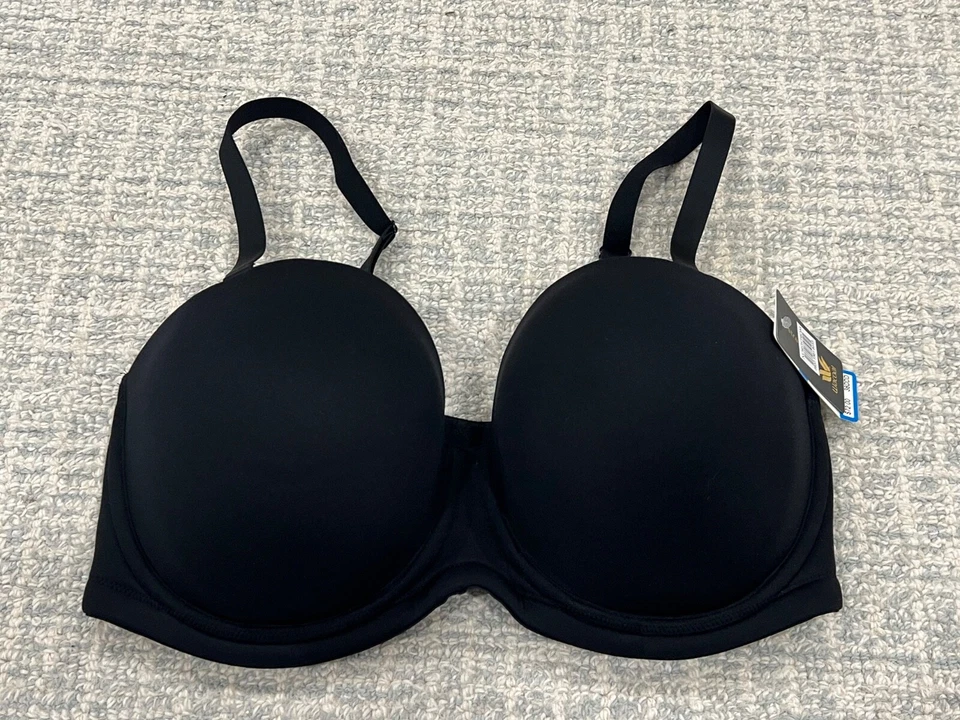 Sujetador sin tirantes convertible alfombra roja Wacoal 854119 Roebuck negro nuevo talla 38DDD Foto 1 de 4