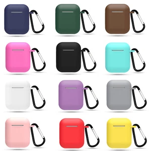 AirPods Silicone Case + Keychain Protective Cover Skin For AirPod 2 / 1 Case - Picture 1 of 20