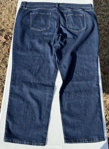 Terra & Sky Damenjeans Übergröße 22 W Petite dunkle Waschung gerades Bein 29" Schrittlänge - Bild 1 von 10