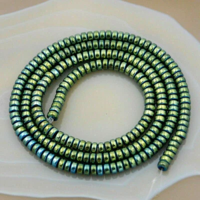 Hematite Gemstone Rondelle Spacer Beads 16" 3mm 4mm 6mm 8mm 10mm - Image 1 of 2