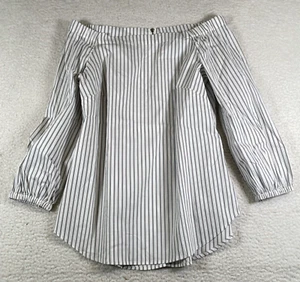 NWT White House Black Market Women's OTS Poplin Blouse, Cotton Blend Top Size XS - Picture 1 of 11