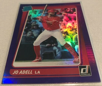 2021 Panini Donruss Baseball Jo Adell Los Angeles Angels Holo Purple Rookie #33 - Image 1 of 3