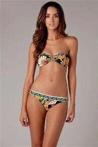 Nuevo con etiquetas $176 Talla 10 Trina Turk Nandini Bandeau Top e parte inferior hipster - Imagen 1 de 4