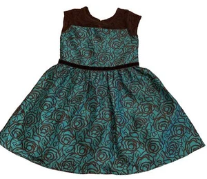 Gymboree kleines Mädchen Kleid grün schwarz elegant ausgestellt Größe 5 neu mit Etikett - Bild 1 von 5