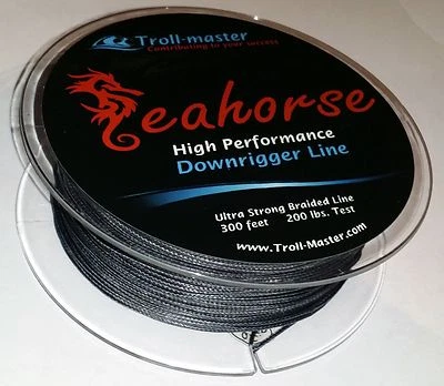 Downrigger Braided Line Black 200 lb 300ft PENN CANNON SEAHORSE by TROLL-MASTER