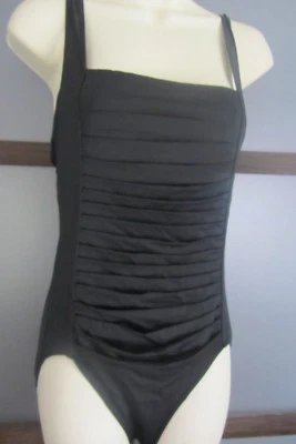 Traje de baño Boston Propio traje de baño modelador más delgado plisado negro talla 8 Foto 1 de 4