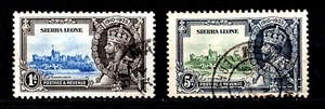 Sierra Leone 1935 SG# 181, 183 Silver Jubilee used Postmarks. Cat $30 - Picture 1 of 1