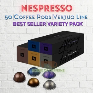 Nespresso Coffee Espresso 50 Pods Capsule VERTUO LINE 5 Sleeve BEST VARIETY PACK - Picture 1 of 2