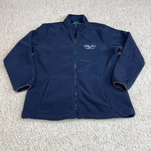 Tri Mountain Fleece Jacket Womens Large Blue Hike Hiking Long Sleeve Full Zip - Picture 1 of 17