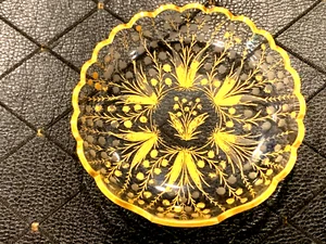 BEAUTIFUL ANTIQUE BOHEMIAN MOZER H/ENGROVING WITH HEAVY GOLFD BOWL - Picture 1 of 9