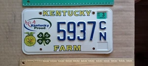 License Plate, Kentucky, 4-H Club, 4-Leaf Clover, 2012, 5937 CN - Picture 1 of 2